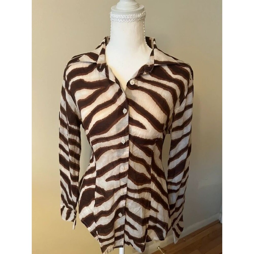 Michael Kors zebra button down shirt